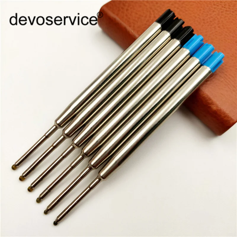 5Pcs/Lot Metal Ballpoint Pens Refills Ink Color Blue Black Replenishmen Inks Diamond Pen Office Signature Rods School Supplies