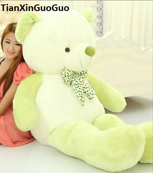 stuffed toy huge 160cm cartoon green teddy bear plush toy soft doll hugging pillow birthday gift b2878