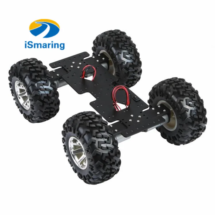 Official iSmaring 4WD Cross country Smart car chassis/25 motor with Hall sensor and 130mm diameter wheels,metal car body