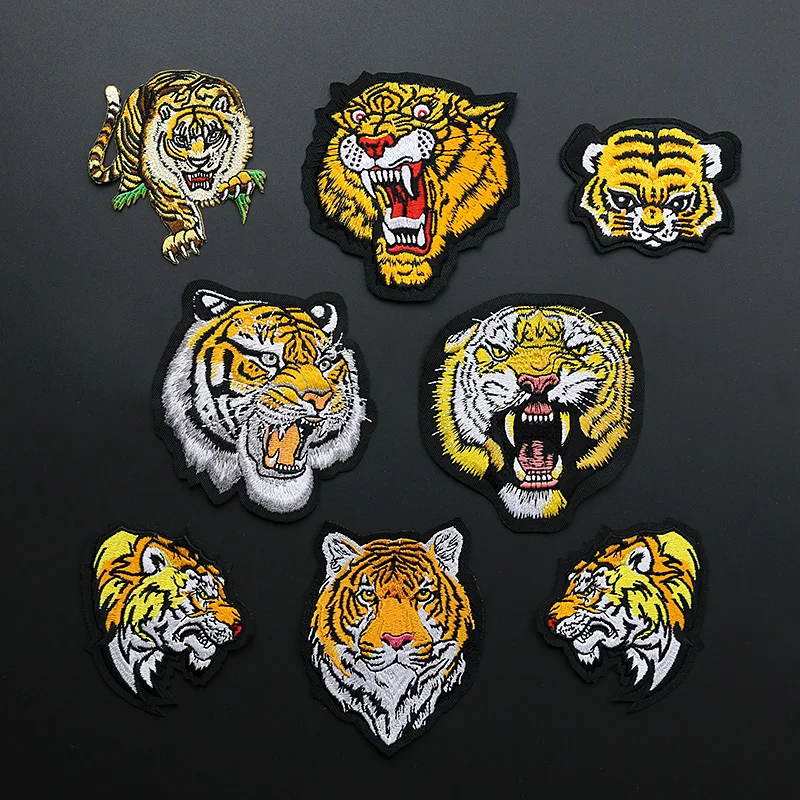 

Embroidered Tiger Patch Iron on Applique Motorcycle Patches Large Back Iron On Patches for Clothing Jacket Biker Punk Patch