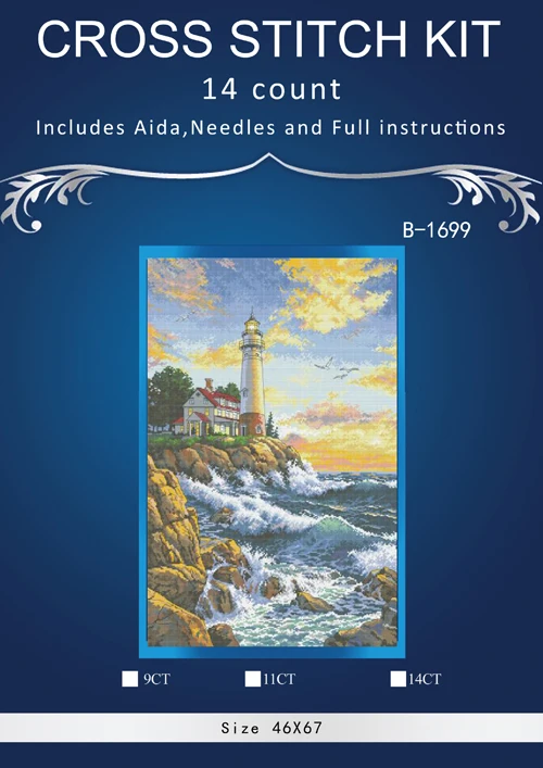 Gold Collection lovely counted cross stitch kit Beacon at Daybreak Scenic Lighthouse Light House dim 06883 688