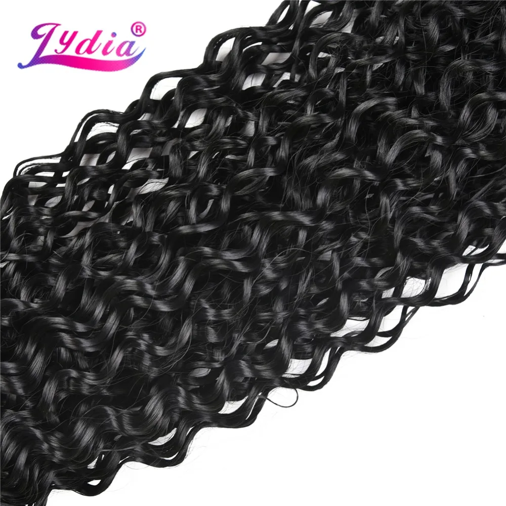 Lydia Water Wavy Synthetic Hair Bundles Pure Color Weave 10-24 Inch 1 Bundle/Pack Double Weft High Temperature Curly Sew Weaving