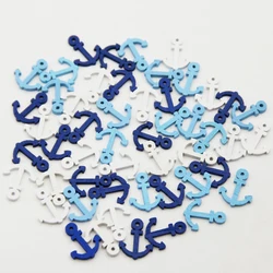 50PCS Mix Boat Anchor Wooden Buttons For Crafts Scrapbooking Accessories Craft Wood Buttons DIY Wedding Sewing Decoration