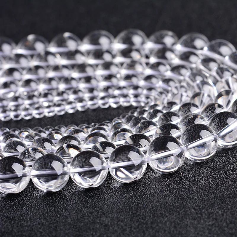 Crystal White Transparent Glass Ball Beads Optional4/6 / 8/10 / 12/14 / 16/18 / 20 mm Suitable for Bracelet DIY Jewelry Make
