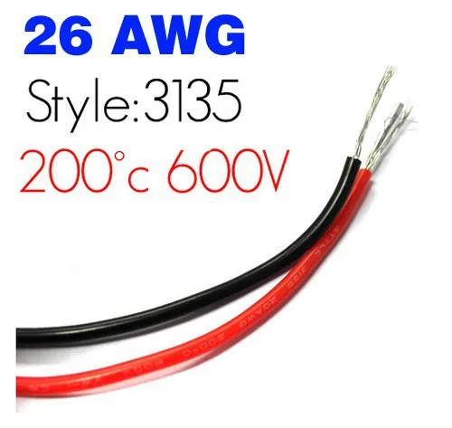 

50meter Red+50meter Black Silicon Wire 26AWG Heatproof Soft Silicone Silica Gel Wire Cable free shipping