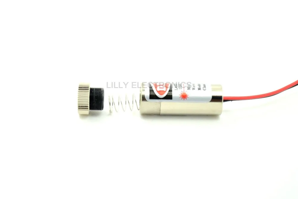 650nm 5 mW Rode Laser Kruis Module met Glas Lens 12x35mm 3-5 V DC