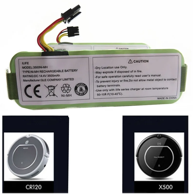 For Ecovacs CR120 Dibea Panda X500 X580 Kk8 Haier Sweeping Robot   14.4V 3500mAh NI-MH Rechargeable Vacuum Cleaner Battery