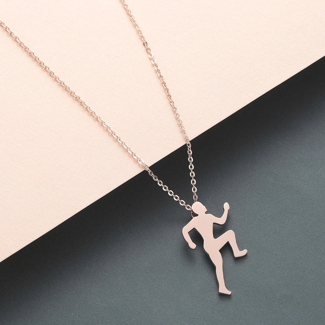 Todorova Figure Running Men Pendant Necklace Runner Marathon to Run Charms Necklace Women Inspiring Sport Jewelry