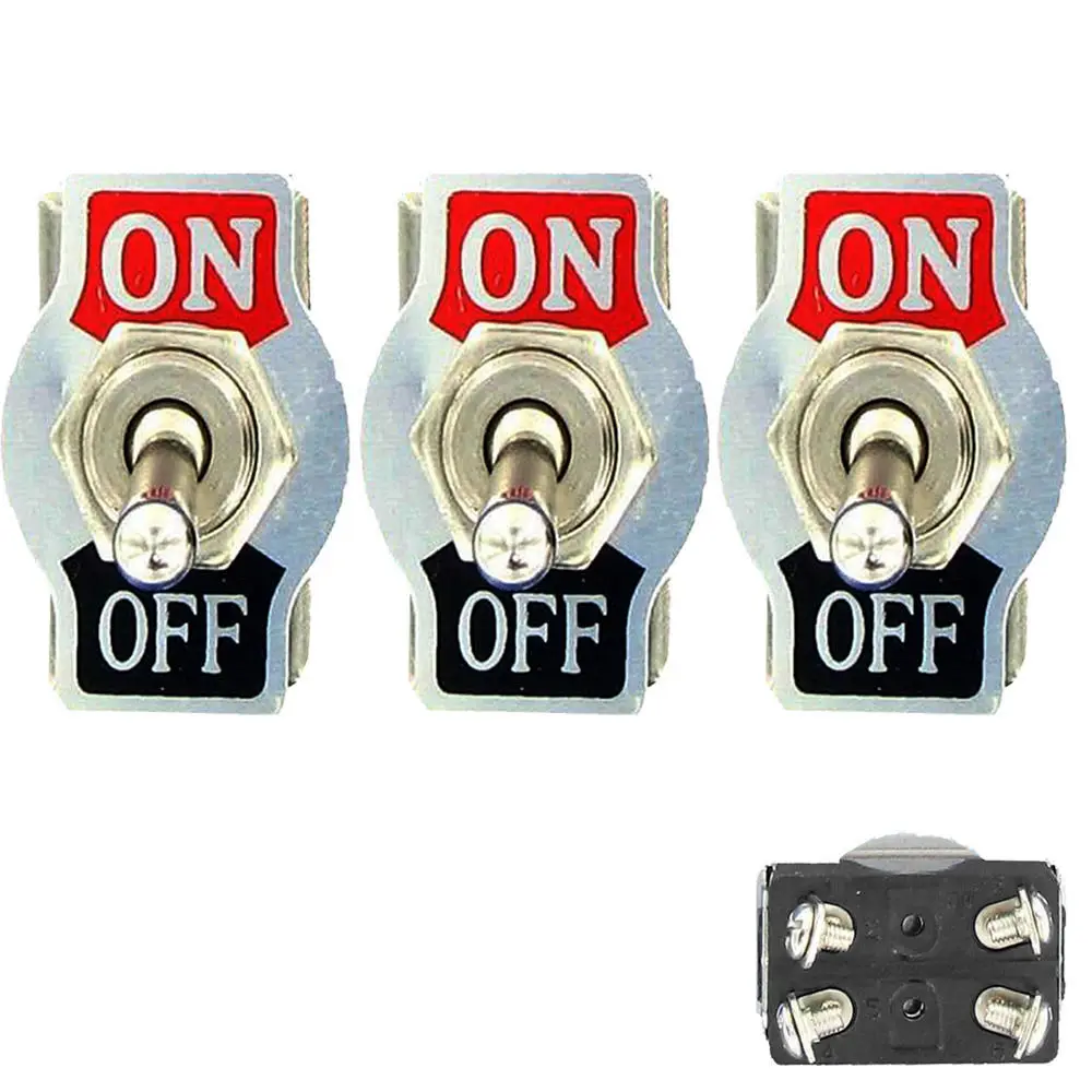 EE support  3X Heavy Duty 20A 125V DPST 4 Terminal Pin ON/OFF Auto Car Rocker Toggle Switch Bat Sales