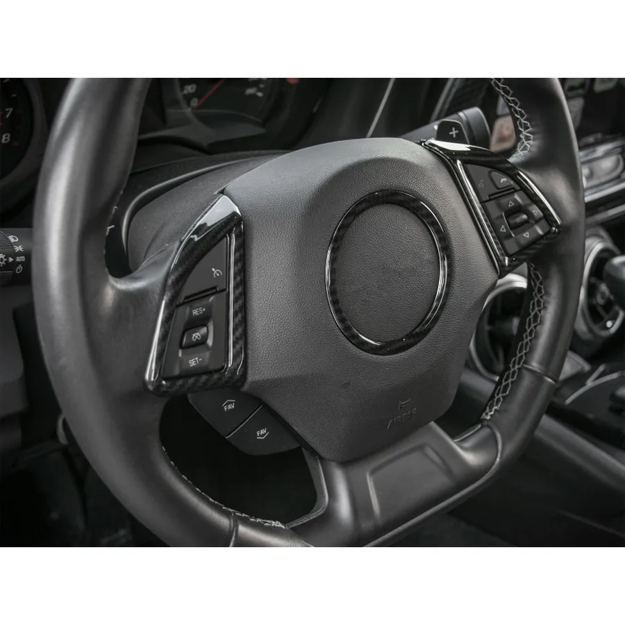 

Car Interior Steering Wheel Frame Trim Ring Styling Sticker For Chevrolet Camaro 2017+ ABS Accessories