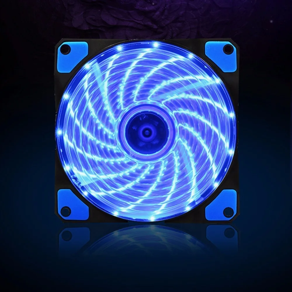 120mm Pc Computer Fan 15 luci LED Cooler ventola di raffreddamento plastica 12V DC 4P 3P 120*120*25mm ventilatore per Computer colorato facile da installare