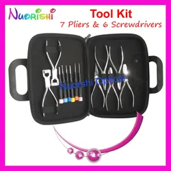 Professional Eyeglasses Eyewear Glasses Repairing Tool 7 Plier 6 Screwdriver Kit Set PL101