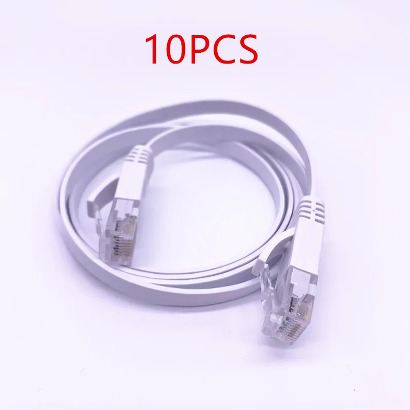 10/20/30/40/50/100 PCS 1m/3feet Cable CAT6 Flat UTP Ethernet Network Cable RJ45 Patch LAN Cable White Color