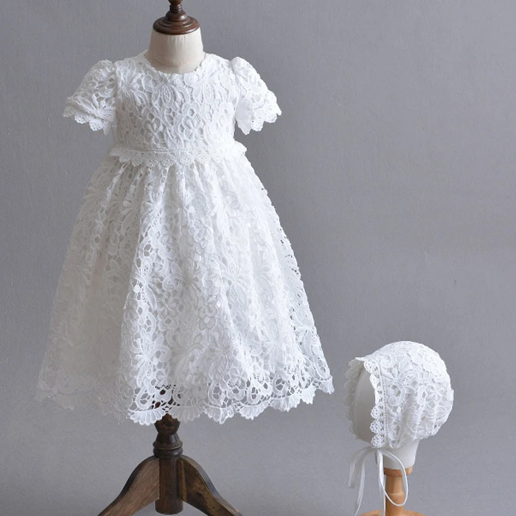 

Newborn White Princess Dress Baby Girls Baptism Dresses Easter Baby Dress 1 2 Years Birthday Long infant Christening gowns
