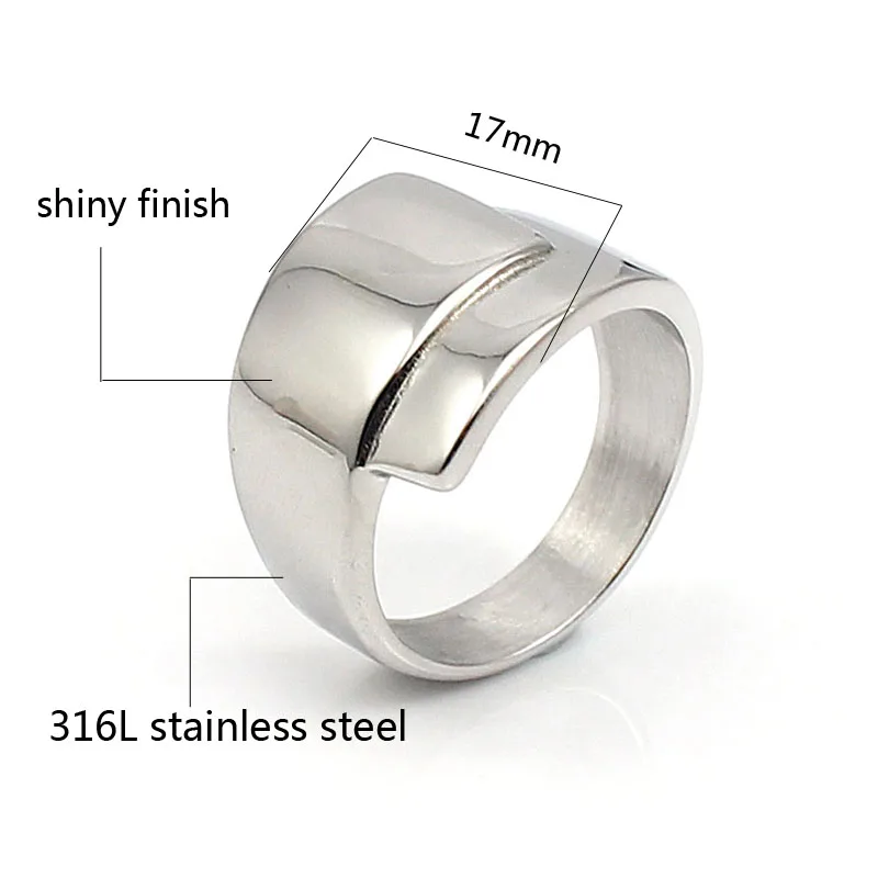 Women Fashion Jewelry Shiny Silver Color Finger Rings Irregular Ring Stainless Steel Casual Party Ring Size 6 7 8 9 10 11