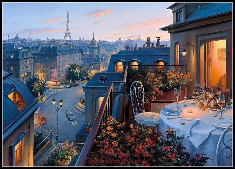 Needlework for embroidery DIY DMC High Quality - Counted Cross Stitch Kits 14 ct Oil Painting - An Evening in Paris