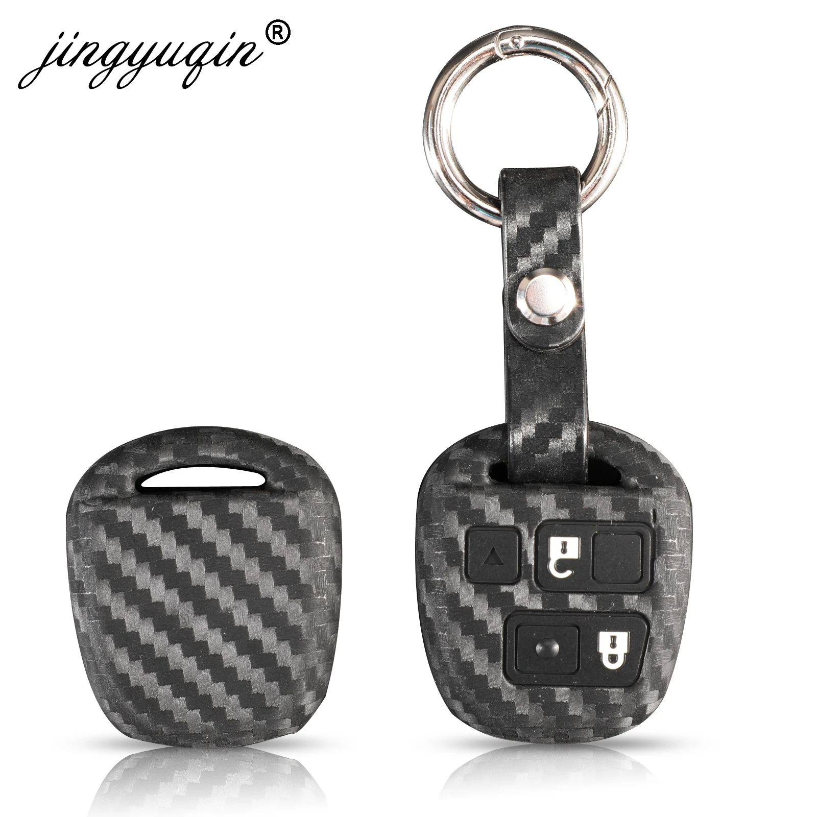 jingyuqin Carbon Car Styling Silicone Key Fob Case Cover For Lexus RX300 ES300 LS400 GX460 Toyota RAV4 Avensis Camry Corolla