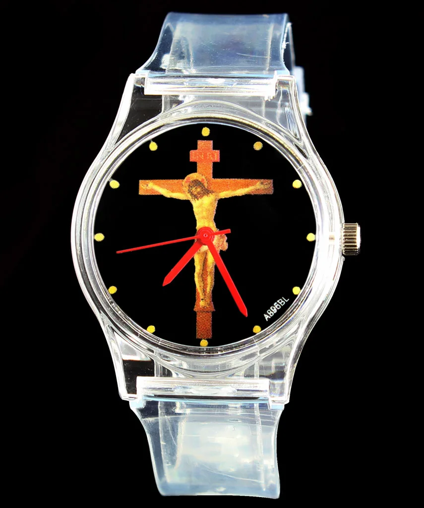 God Christ Cross Virgin Mary Madonna Sacred Heart of Jesus Brazil Redentor Christian Easter Religious Quartz Wrist Watch