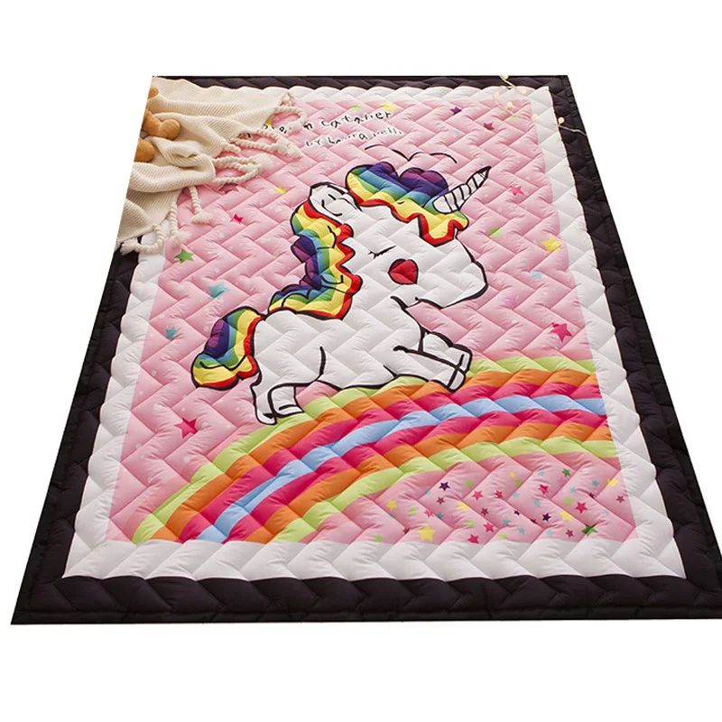 Nordic style Thick Carpet Child cartoon cotton tatami rug and carpets for Living room Quilted baby Crawl Antiskid mat 145*195cm