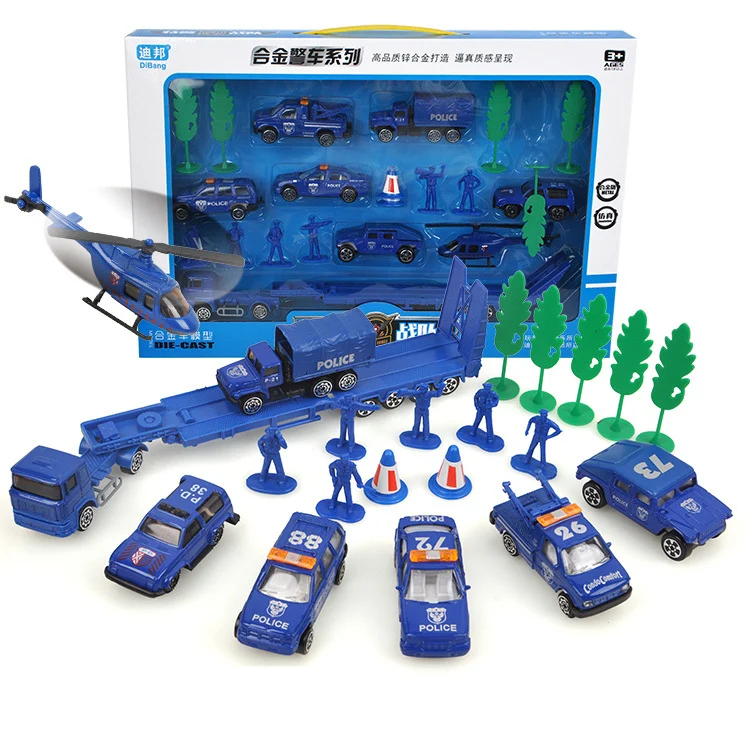 Children Alloy ABS Military Scene Model Simulation Vehicle Military Set Diecasting Birthday Gift Toy for Police Fire Engineering