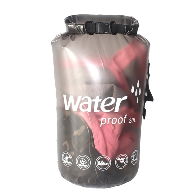 Pvc Drifting Waterdichte Tas Outdoor Zwemmen Rugzak Bouy Survial Tassen Reizen Opvouwbare Drybag Een Schouder Doorschijnende 10L 20L