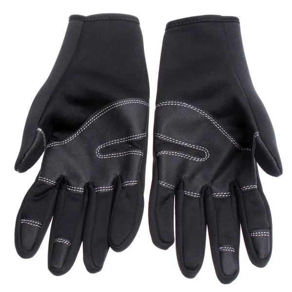 Guantes de esquí negros cálidos para esquí y equitación, guantes de motocicleta para exteriores, guantes de algodón impermeables para viento