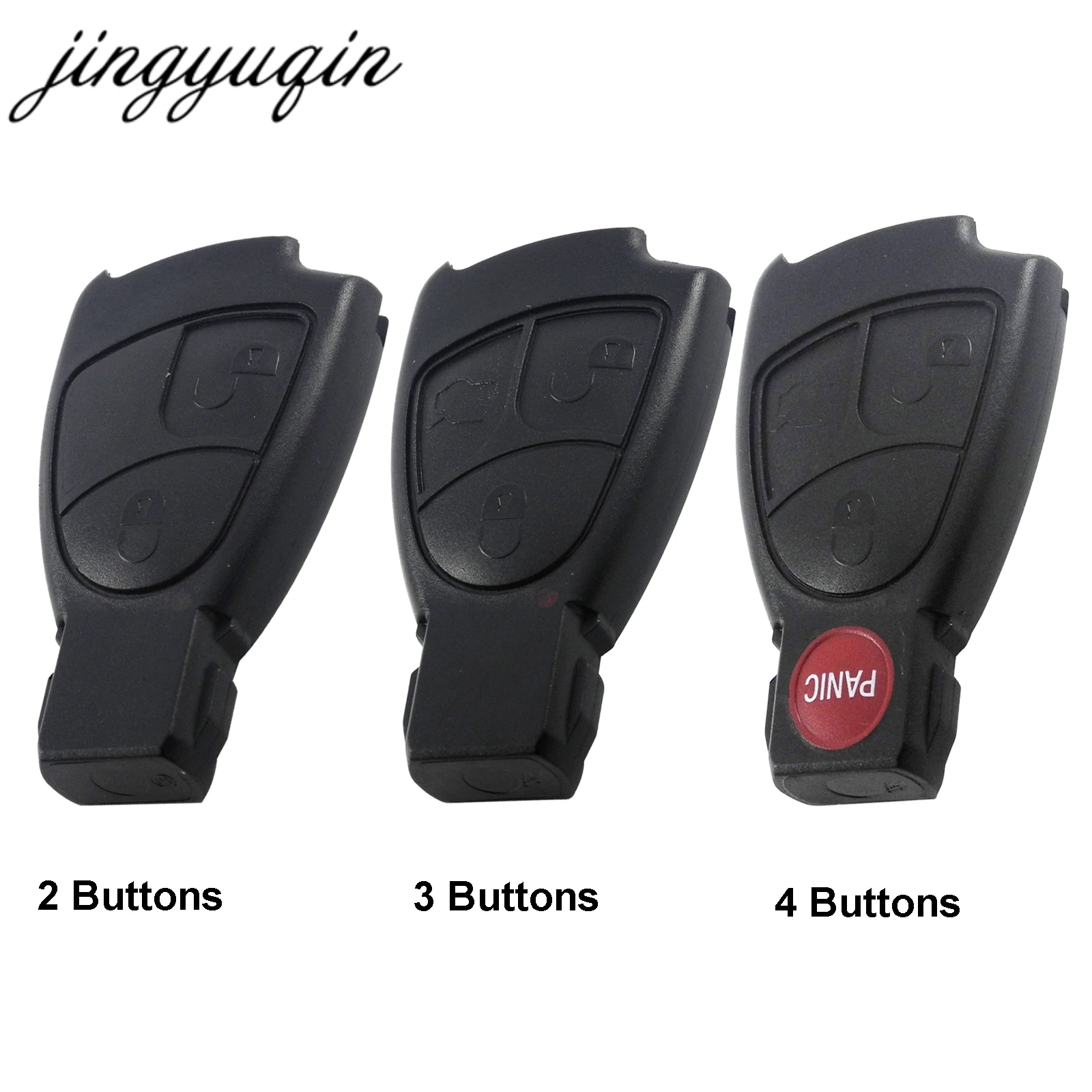 jingyuqin Replacements Fob Remote Key Fob Case Cover For Mercedes Benz B C E ML S CLK CL 3 Buttons 2B 4BT