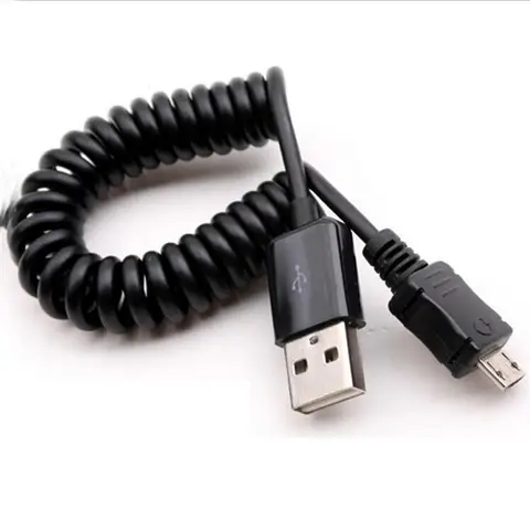 Kabel USB 2.0 do Micro USB Sprężynowy kabel do transmisji danych Spiralny 5-pinowy adapter Cyfrowe kable do ładowania danych USB Złącze Kabel do ładowarki USB