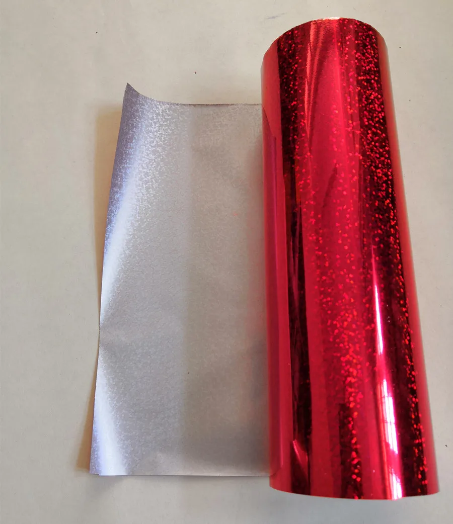 Hot stamping foil  holographic foil red crystal point  pattern hot press on paper or plastic heat transfer film 21cm x 120m