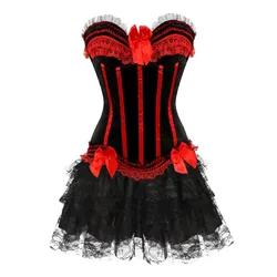 corset bustier dress skirt gothic lace up gothic victorian corset overbust lace vintage burlesque sexy exotic korsett plus size