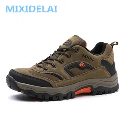 MIXIDELAI Big Size 39-47 Fashion Men Shoes Comfortable Waterproof Outdoor Casual Shoes Lace-Up Spring Autumn Rubber Sneakers