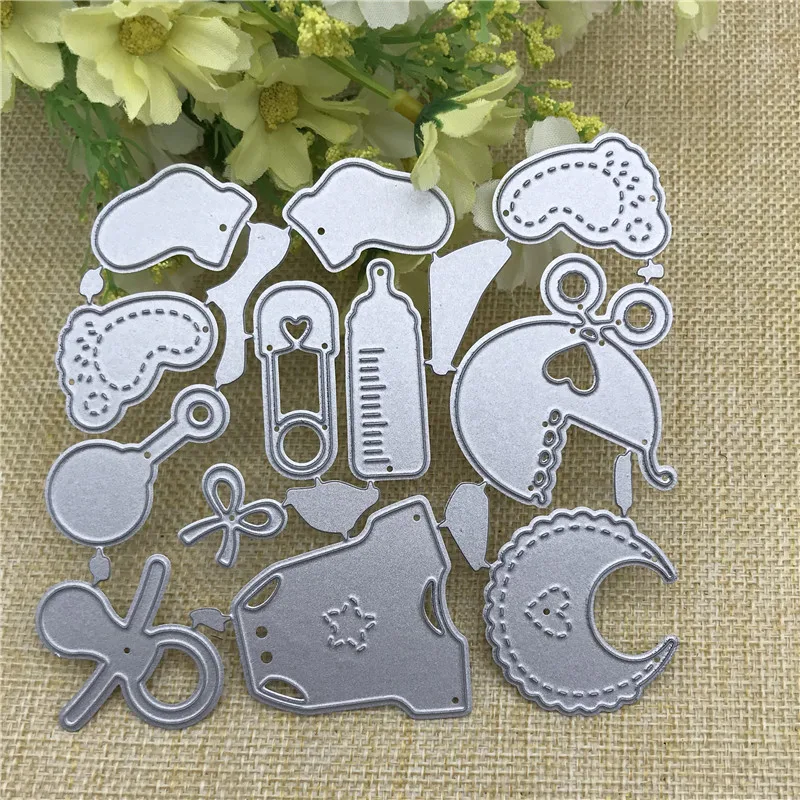 12Pcs/ Set Cute Baby Suit Metal Cutting Dies Stencils DIY Scrapbooking Decorative Craft Photo Album Embossing Folder Paper Cards