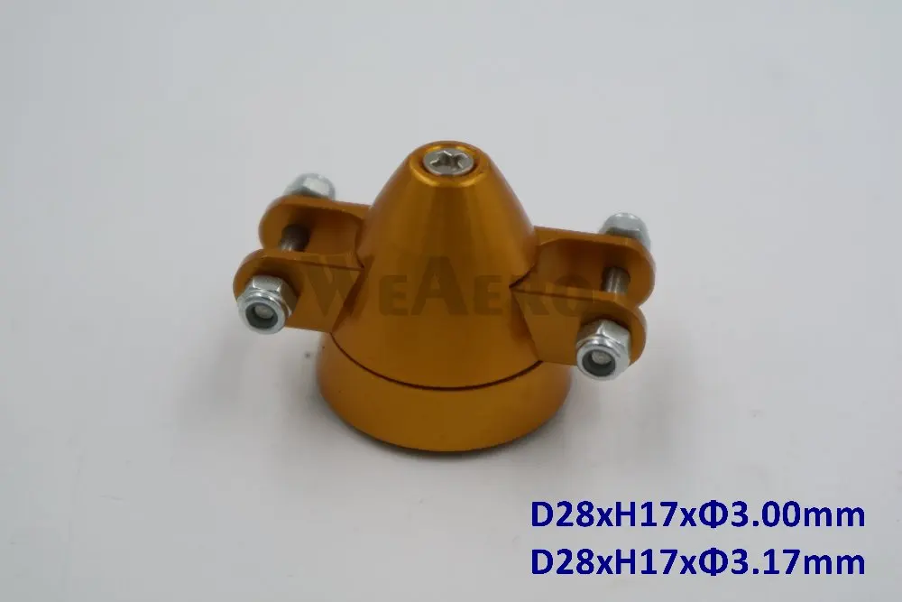 Eje de Motor sin escobillas para avión teledirigido, piezas de repuesto de aluminio plegable, D28xH27mm, 3,00mm/3,17mm, con adaptador, 5mm