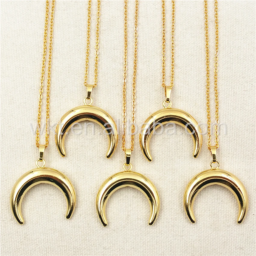 

WT-N847 Wholesale Gold Dipped Horn Necklace & Pendant Jewelry,Natural Resin Gold Dipped Horn Necklace Design in High quality