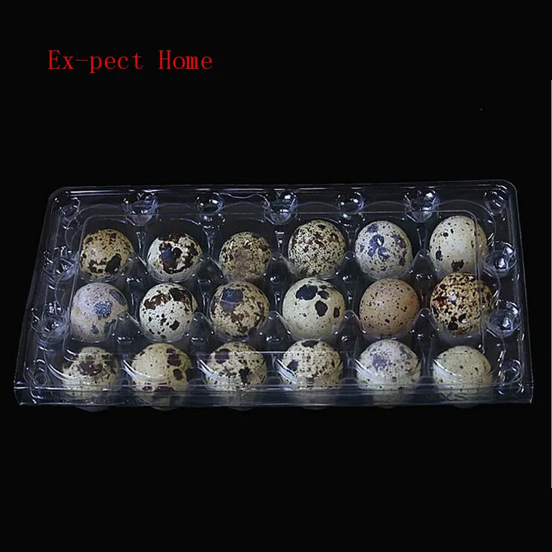 450pcs/lot 18 Holes 198*41*102mm Quail Eggs Container Plastic Clear Egg Packing Storage Boxes Wholesale Free Shipping