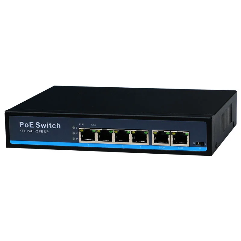 48V 4 Ports POE switch Ethernet with standardized port IEEE 802.3 af/at Suitable for IP camera/Wireless AP/CCTV camera system