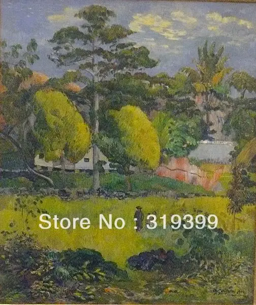 Paul Gauguin  Oil Painting Reproduction on Linen canvas,Paysage, ou Promenade familiale,handmade,Free DHL Shipping,high Quality