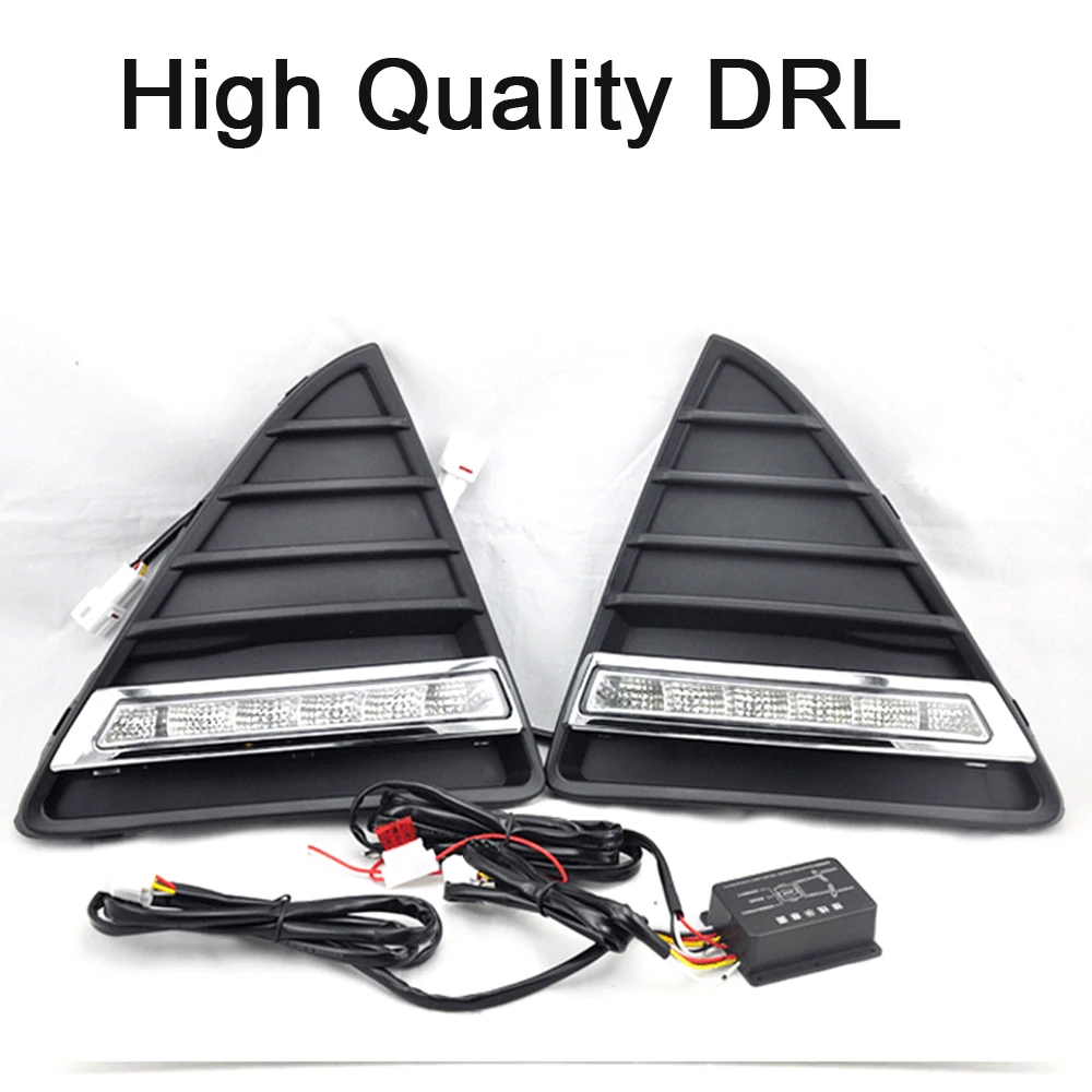 

2 Pieces Car-styling 12V LED DRL Daytime Running Light Kits Turn signal Fog Lamp Hole Cover Lamp for Ford Focus 2012 2013 2014