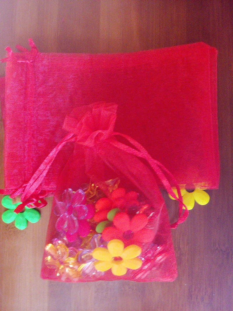 Sac cadeau en Organza rouge pur, 100 pièces, 13x18cm, emballage de bijoux, sacs d'exposition, pochette à cordon pour Bracelet/collier, Mini sac à fil