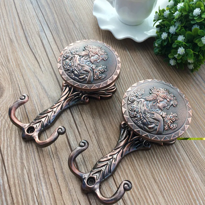 Retro 1 Pair Electroplating Alloy Curtain Hooks Clothes Pothook Wall Tieback Hanger Coat Hat Hook Curtain Accessories Home Decor