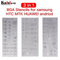 High quality 3pcs universal BGA Stencils for MTK Samsung HTC Huawei Android  Directly Heated BGA Reballing Stencils Kit