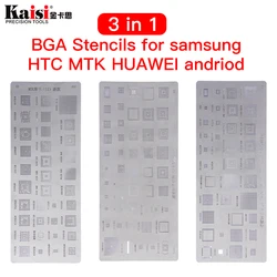 High quality 3pcs universal BGA Stencils for MTK Samsung HTC Huawei Android  Directly Heated BGA Reballing Stencils Kit