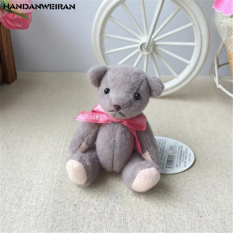 

1PCS Kawaii Joint Bear Plush Toy Small Pendant Super Cute Mini Bears Stuffed Toys Doll Company Activities Gift 10CM HANDANWEIRAN