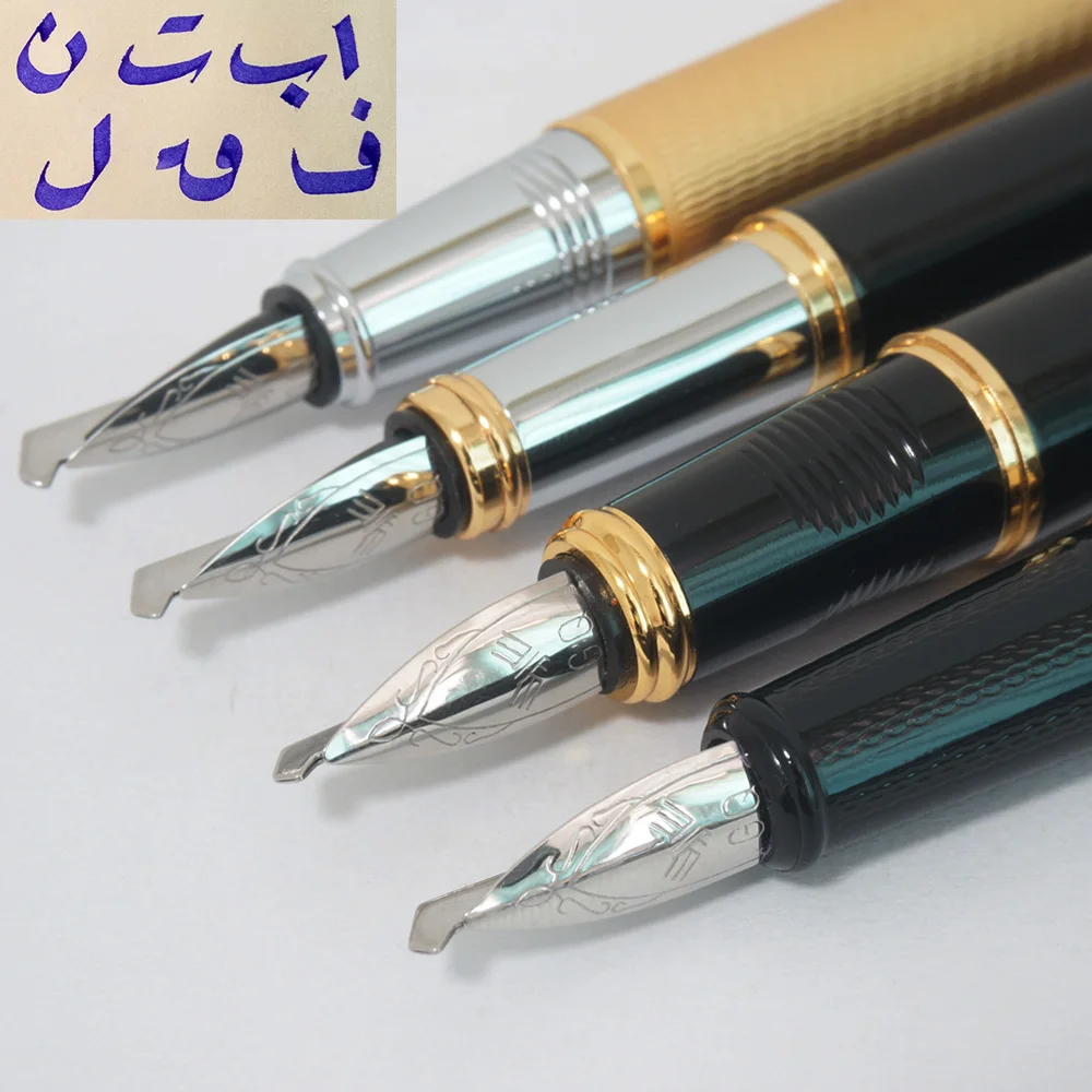 Venus All - metal fountain pen gothic art  pen Arabic Persian mijit calligraphy black golden  5 mm Multi-functional nib gift