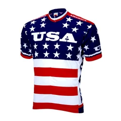 2023 New Style USA Men's Pro Outdoor Sportswear MTB Bike Jersey Camisa Ciclismo Quick Dry Short Cycling T-Shirt Bicycle Clothing