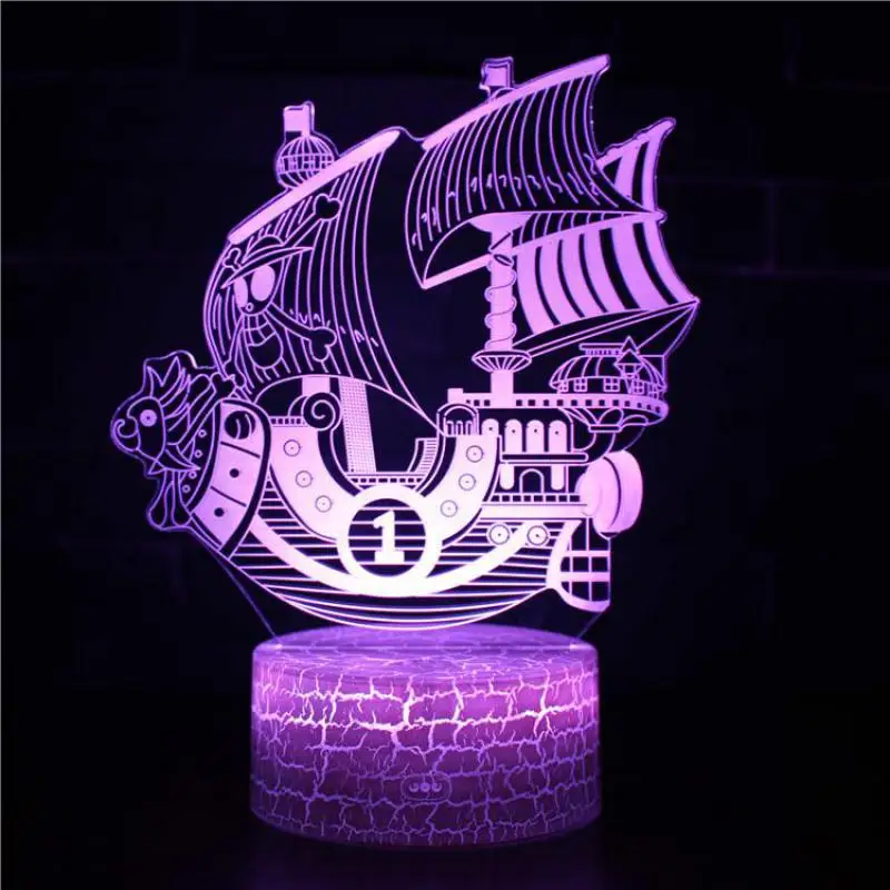 

Boat Table Decoration Table Lamp Fashionable Party Atmosphere Remote Control Desk Lamp Home 3d Colorful Night Light Led