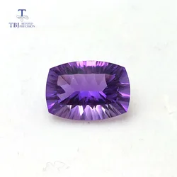 Tbj , natural amethyst cushion 10*14mm concave cut ard 6ct for 925 silver jewelry mounting,100% natural amethyst loose gemstones