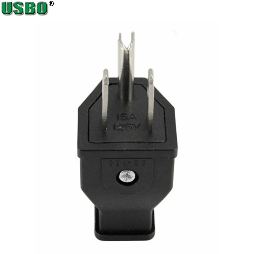 Black 125v 15a Nema L5-15P L5-15R US Female Male Connector USA Triprong Power Outlet Wiring Electrical Receptacle AC Socket Plug