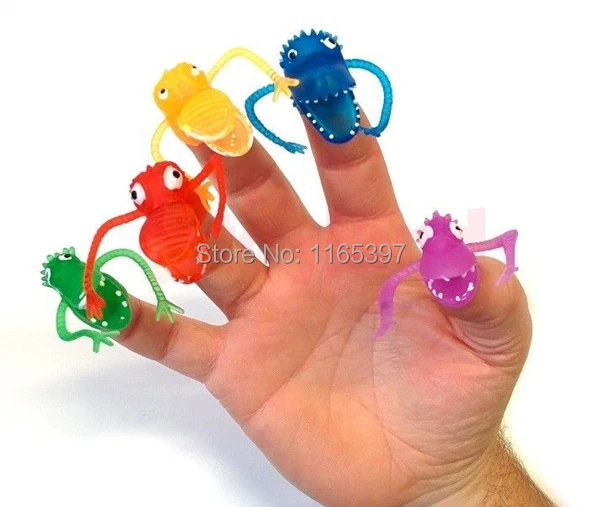 Free ship 24x Cool New fright Dinosaur finger puppets assortment differ shapes colors loot pinata party bag fillers favor gifts