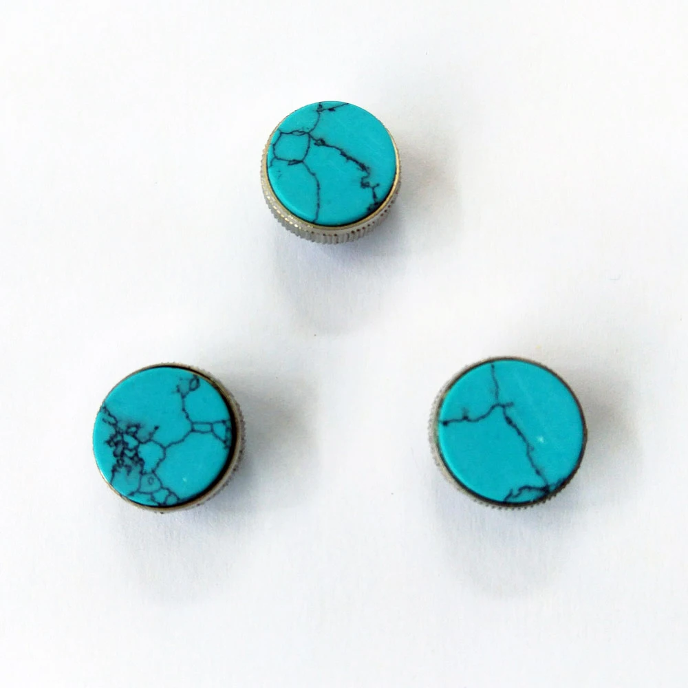 

Trumpet Valve Finger Buttons Inlay Turquoise Nickel Plated Brass Instrument Repair Parts